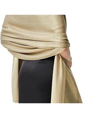 Sparkling Metallic Pashmina Shawl Wraps Scarf for Evening Party Bridal Wedding F